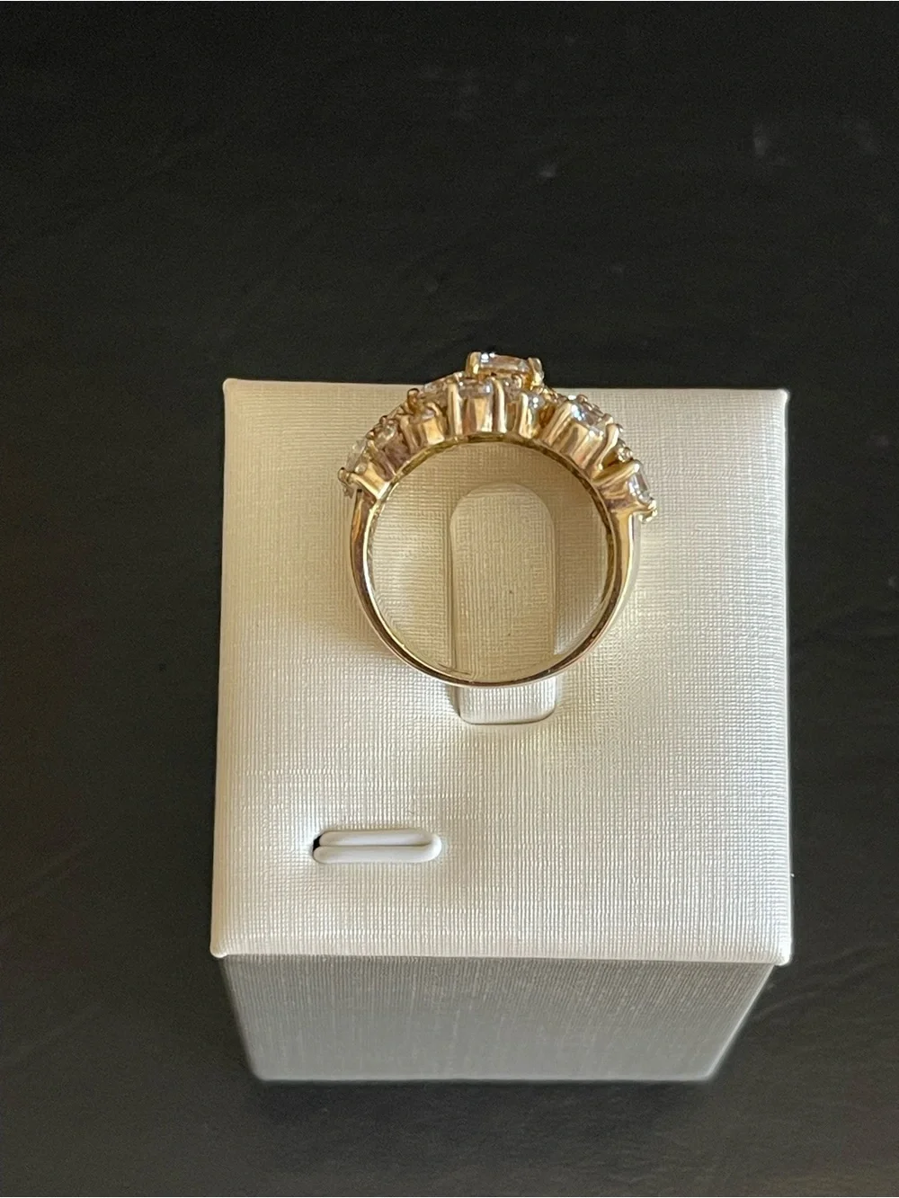 Gold over 925 sterling silver CZ Cluster  Ring.